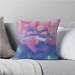 Sailor Moon Pillows - Sailor Moon Pink City Dream Landscape  Throw Pillow RB2008
