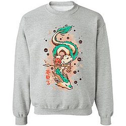 Ghibli Studio Sweatshirts - Mononoke on the Dragon Pullover Sweatshirt