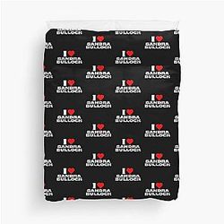 I Love Sandra Bullock White Duvet Cover
