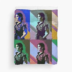 Sandra Bullock Pop Art Duvet Cover