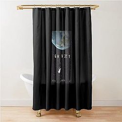 Gravity Alternative Poster Sandra Bullock George Clooney Alfonso Cuaron Nasa Astronaut Movie Film Shower Curtain
