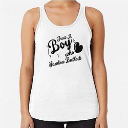 Just a boy who loves Sandra Bullock racerback tank top