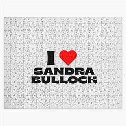 I Love Sandra Bullock Black Font Jigsaw Puzzle