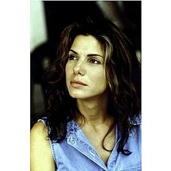 Sandra Bullock wearing denim shirt Photo Print 8 x 10