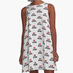 I Love Sandra Bullock Black Font A Line Dress