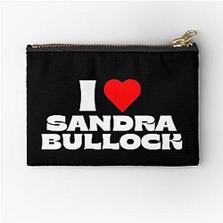 I Love Sandra Bullock White Fonts Zipper Pouch