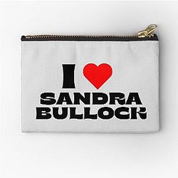 I Love Sandra Bullock Black Zipper Pouch