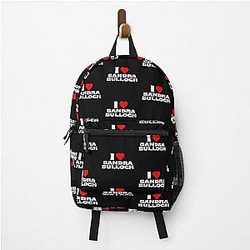 I love Sandra Bullock White Fonts Backpack