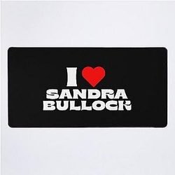 I Love Sandra Bullock White Font Desk Mat