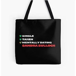 Mentally Dating Sandra Bullock White Font Tote Bag