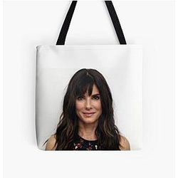 Sandra Bullock with Bangs All Over Print Tote Bag