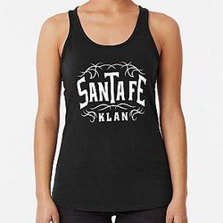 Santa Fe Klan Reggaeton Latino Gang Latin Trap Hip Hop White Racerback Tank Top