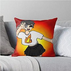 Sapnap Pillows - Sapnap in Skirt (w/ Background) Throw Pillow RB0909