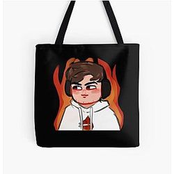Sapnap Bags - Adorable Sapnap flame chibi fanart All Over Print Tote Bag RB0909