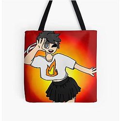 Sapnap Bags - Sapnap in Skirt (w/ Background) All Over Print Tote Bag RB0909