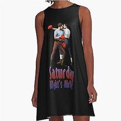 Saturday Night is Alright Boxer Lightweight Hoodie A-Line Dress