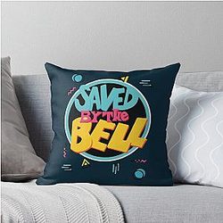 Saved by the Bell TV Sitcom Party Pattern Memphis Vapourwave Throw Pillow