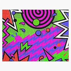 1990s Pattern, Thrasher, Skater, Saved By The Bell, Op, Ocean Pacific, Nick At Night, Slater, Grunge Jigsaw Puzzle