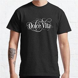 Dolce Vita - Sweet Life Italian - Sweet Beautiful Elegant Trendy Text T-Shirts And Gift Design Classic T-Shirt RB0701