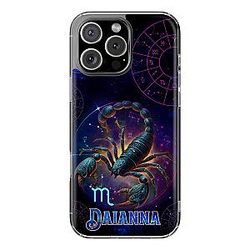 Personalized Scorpio Zodiac Phone Case Compatible with iPhone 14 13 12 Pro Max Mini Plus - Custom Name Clear Cover with Astrological Design - Gift for Horoscope Lovers