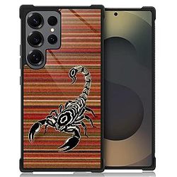 Compatible with Samsung Galaxy S25 Ultra Case Non Slip Screen Lens Protection Case for Girl/Boy Cute Pattern Native American Scorpion Bohemian Stripe