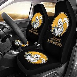 Nightmare Before Christmas Cartoon Car Seat Covers - Jack Skellington And Zero Dog Yellow Moon Artwork Seat Covers Ci101304 SC2712