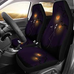 Nightmare Before Christmas Cartoon Car Seat Covers - Jack Skellington Playing With Flying Pumpkin Seat Covers Ci092902 SC2712