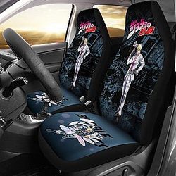 Jojo Bizarre Adventure Caesar Manga Checkerboard Style Car Seat Covers Anime Universal Fit 194801 SC2712