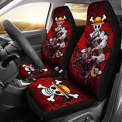 Monkey D Luffy One Piece Car Seat Covers Anime Mixed Manga Red Universal Fit 194801 SC2712