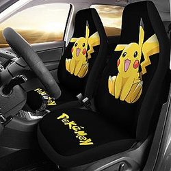 Cute Pikachu Pokemon Anime Fan Gift Car Seat Covers H200221 Universal Fit 225311 SC2712