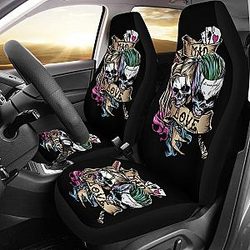 Joker And Harley Quinn Skull Car Seat Covers Movie Fan Gift H031020 Universal Fit 225311 SC2712