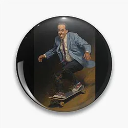 Seinfeld Skateboarding Portrait by King Felix Pin