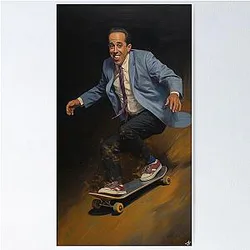 Seinfeld Skateboarding Portrait by King Felix Poster