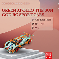MOULD KING 13155 Technician Green Apollo The Sun God RC Sport Cars