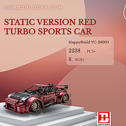 HAPPY BUILD YC-23005 Technician Static Version Red Turbo Sports Car