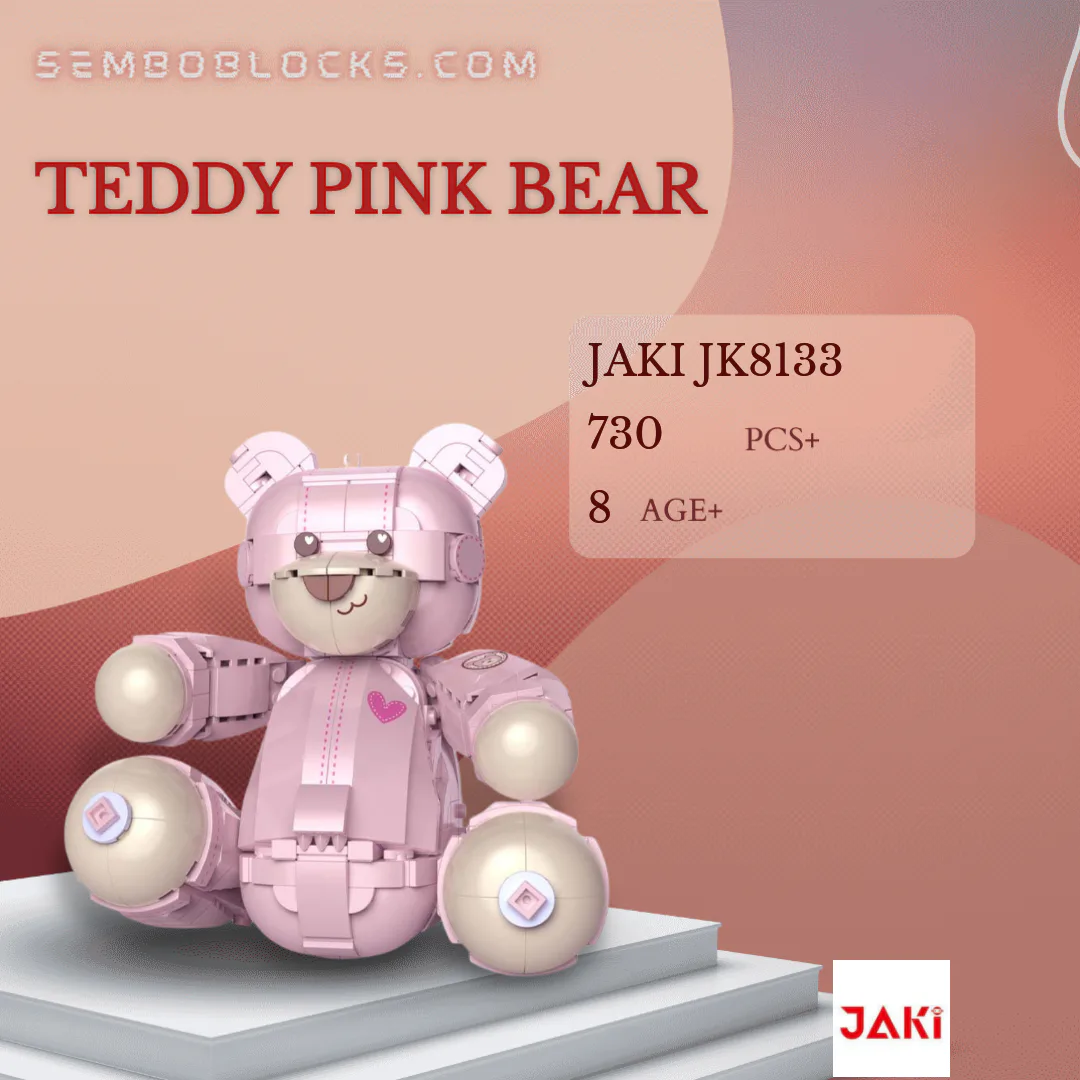 りしゅたん TEDDY CHECK JK JAKI JK8133 Creator Expert Teddy Pink Bear | SEMBO Blocks Shop