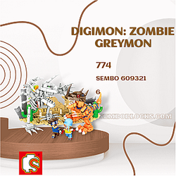 SEMBO 609321 Creator Expert Digimon: Zombie Greymon