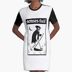 Senses Fail The Grim Reaper Border Graphic T-Shirt Dress