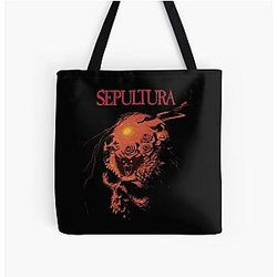 Sepultura Skull All Over Print Tote Bag