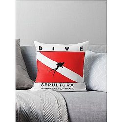 Diving Flag - Sepultura, Bombinhas, Santa Catarina, Brazil Throw Pillow