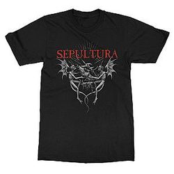 Winged Demons Black Graphic LA 0806 Sepultura T-Shirts