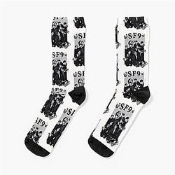 SF9 Collage: Iconic Black Style Socks