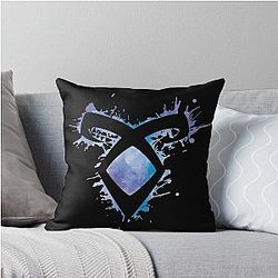 Shadowhunters Angelic Power Rune Voids and Outline Splashes (Blue Watercolour) Clary Alec Izzy Jace Magnus Malec Throw Pillow