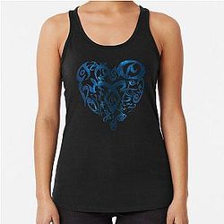 Shadowhunters Rune Heart (Blue Galaxy) Mundane Parabatai Alec Clary Jace Magnus Malec Racerback Tank Top