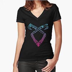 Angelic Runes Symbol Shadowhunters Fitted V-Neck T-Shirt