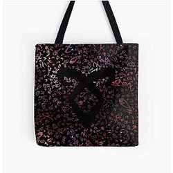Shadowhunters Rune Pattern Texture With Vanishing Angelic Power Rune Red Galaxy Clary Alec Jace Izzy Magnus All Over Print Tote Bag