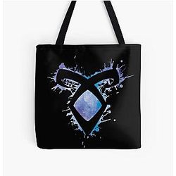 Shadowhunters Rune - Angelic Power - Voids and Outline Splashes (Blue Watercolour) - Clary, Alec, Jace, Magnus -  Malec All Over Print Tote Bag