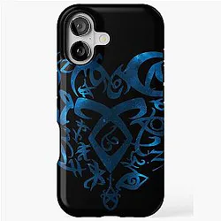 Shadowhunters rune heart blue galaxy Mundane Parabatai Alec Izzy Jace Clary Magnus Malec iPhone Tough Case