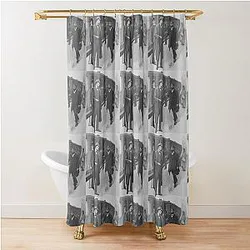 Sherlock Holmes and Dr. Watson in the Dancing Men Shower Curtain