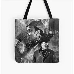 Sherlock Holmes Basil Rathbone All Over Print Tote Bag